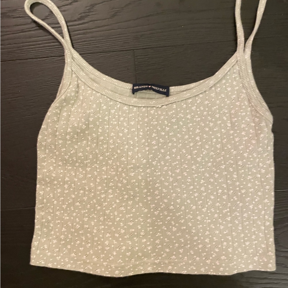 BRANDY MELVILLE FLORAL CROPPED TANK TOP